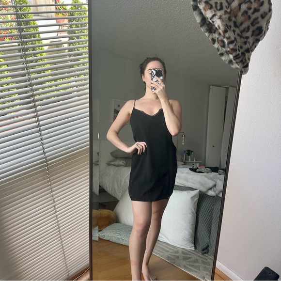 Urban Outfitters Out From Under Black Slip Dress - Picture 1 of 7